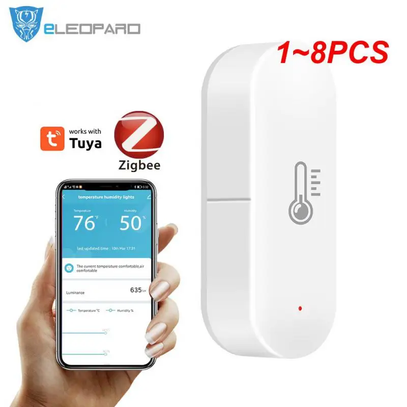 

1~8PCS Temperature And Humidity Detector Real-time Monitor Intelligent Linkage Wireless App Control Works With Gateway