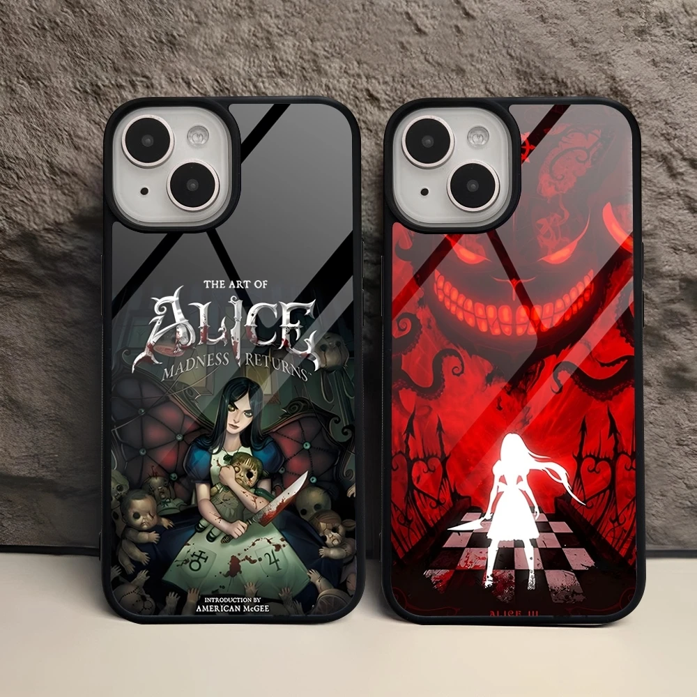 Game A-Alice Madness R-Returns Phone Case For Iphone 15 Pro Max 14 12 11 13 Mini 6 8 7 Plus X Xs XR PC+TPU Design Back Cover