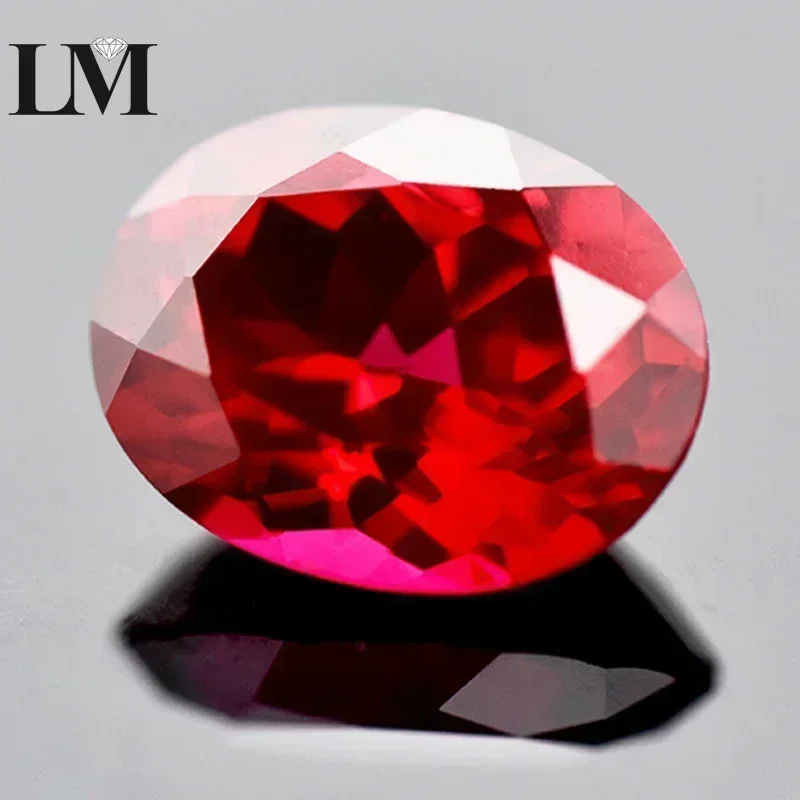 Lab Grown Ruby Oval Shape Pigeon Blood Red Color Hand-cut Charm Gemstone for DIY Jewelry Materials Selectable AGL Certificat
