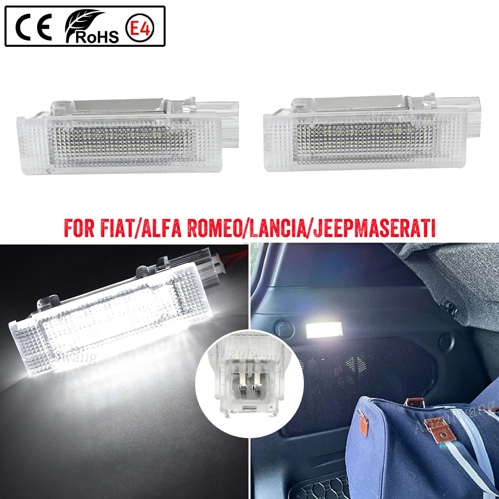 2Pc For Fiat 500 500X 500L Argo Panda Grande Punto EVO LED Trunk Boot Lamps For Jeep Renegade Compartment Light Interior Luggage