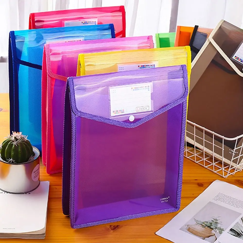 Hot Sale PVC Bag Waterproof Envelope Folder Document Bag File Organizer A5 File Folders