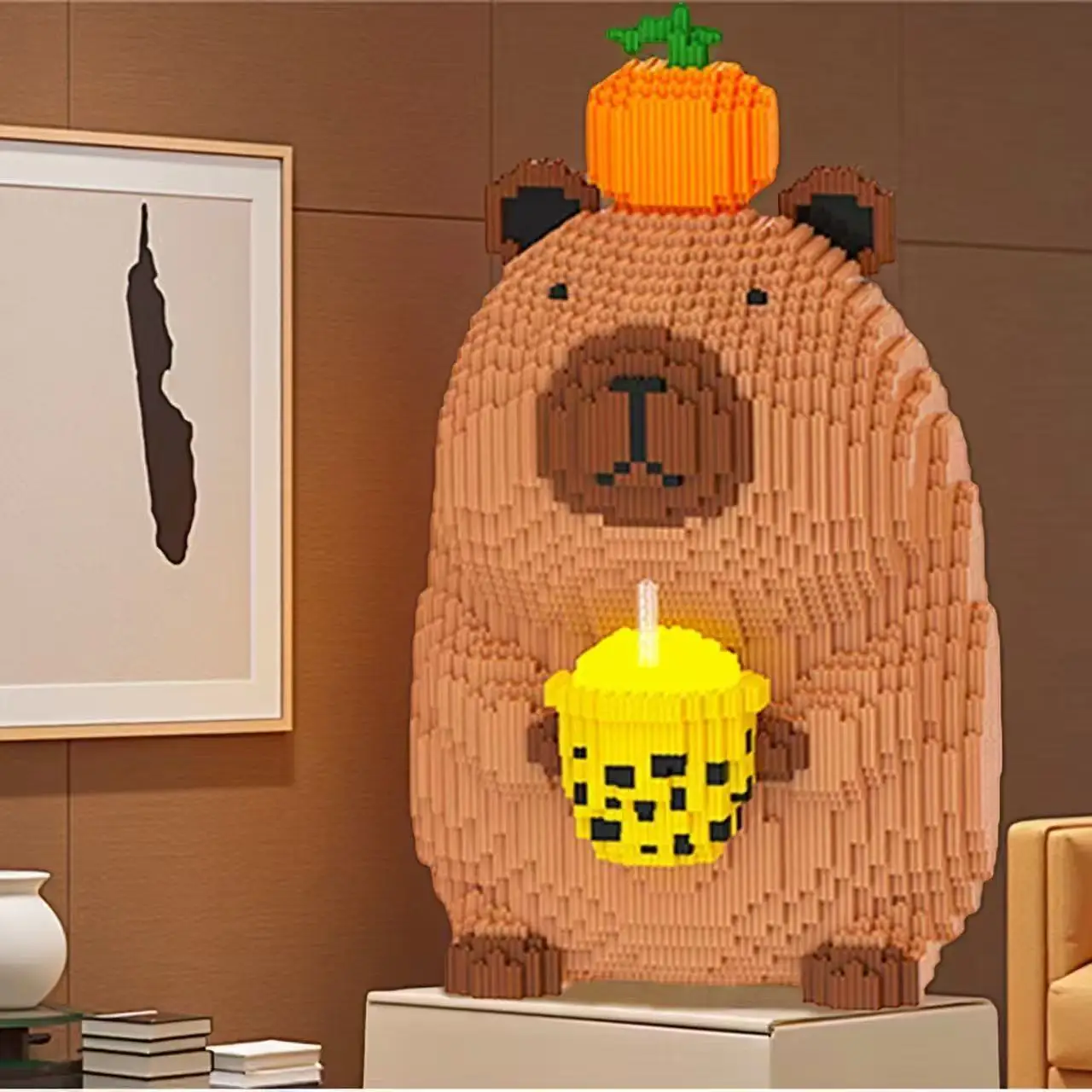 3836 قطعة من ألعاب كاريبارا الكرتونية لشاي البرسيمون اللطيفة، بلاستيك، لغز تجميع النماذج، مناسبة لتزيين الحفلات والغرفة #6