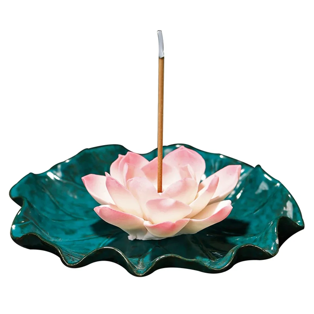 Ceramic Lotus Thread Incense Insertion Creative Incense Burner Home Art Zen Sandalwood Incense Burner for Buddha