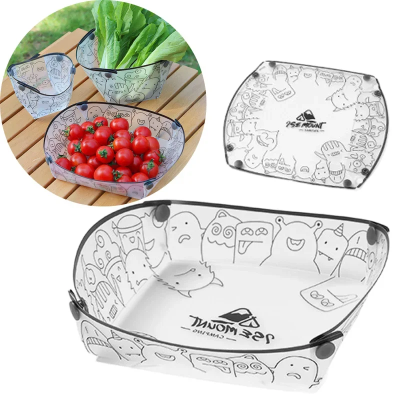 Portable Foldable Camping Tableware Lightweight Folding Bowl Plate Travel Chopping Board Food-Grade Tableware Kitchen Tools