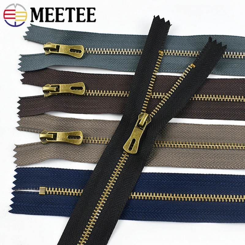 

5/10/20Pcs Meetee 3# Bronze Metal Zippers 15-30cm Close-End Zips Bag Pocket Closure Jeans Zipper Repair Kits Sewing Accessories