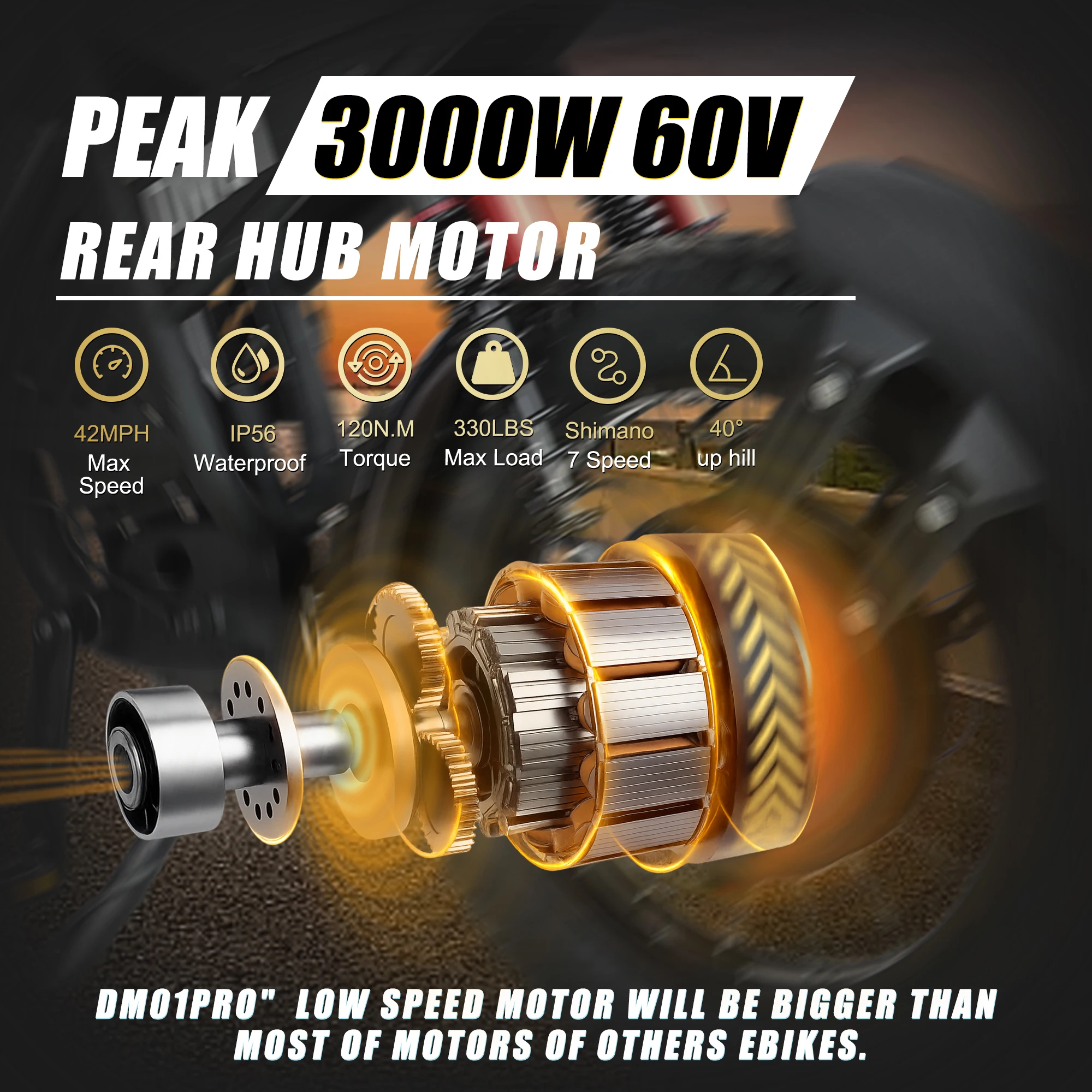 BAOLUJIE DM01 Bici elettrica Motore 2000W Bici elettrica da cross 60V Bicicletta elettrica per adulti 20" Fat Tire UL2849【1 anno di garanzia】