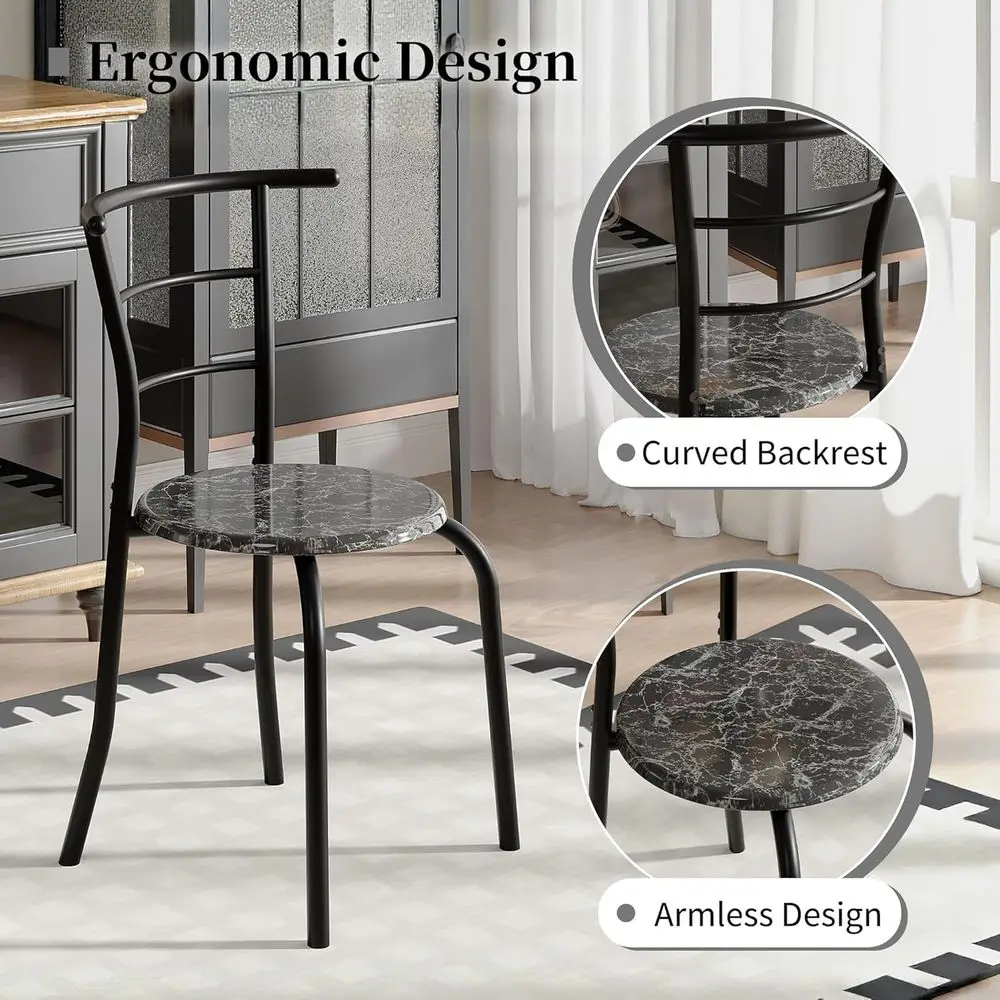 3-Piece Dining Table Set for Kitchen Breakfast Nook, Wood Grain Oval Tabletop and Metal Frame with Built-in Wine Rack, for Small