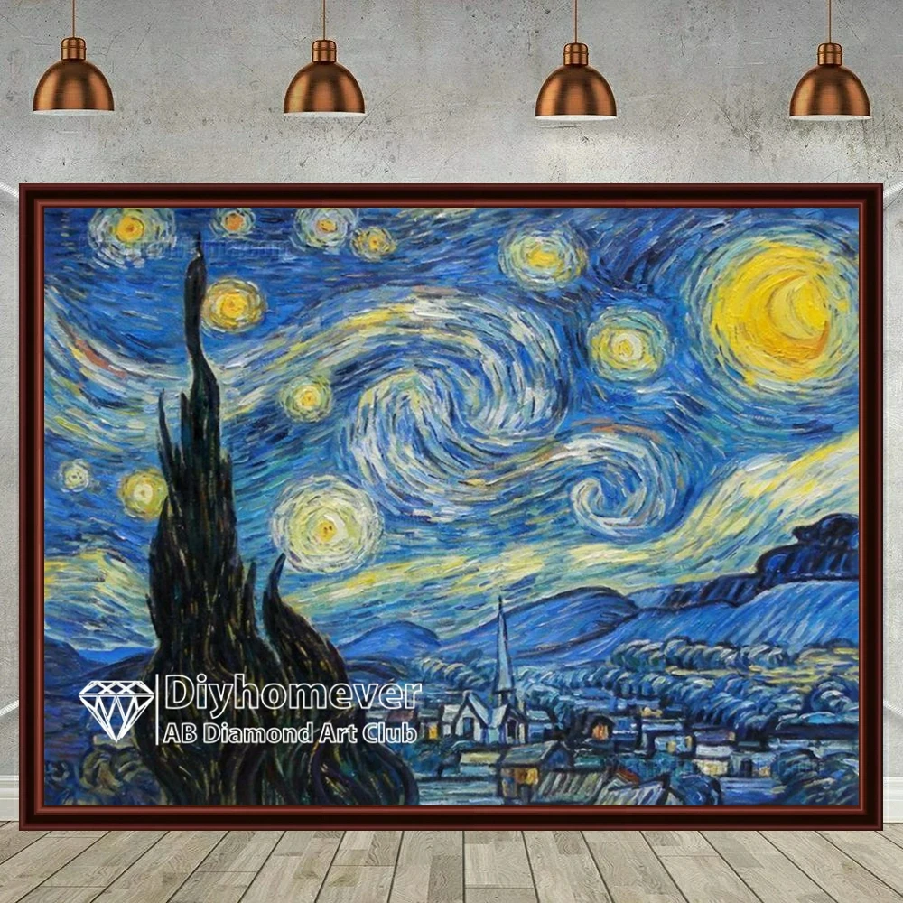 Vincent Van Gogh AB Diamond Painting Embroidery Cafe Terrace Starry Night Art Cross Stitch Mosaic Handicraft Craft Home Decor