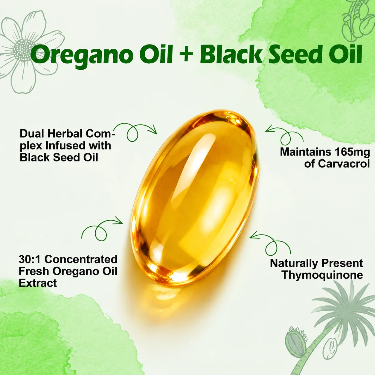 Oil of Oregano Supplement, Sup - Black Seed Oil Capsule 评论和价格
