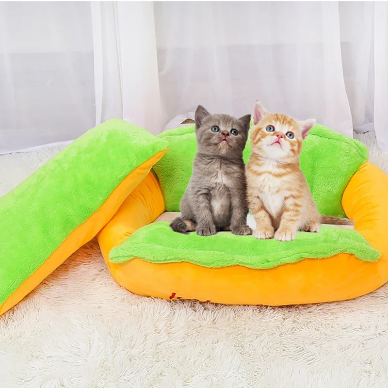 

Hot Dog Shaped Pet Nest Doggy Cushion Cat Bed Mattress Warm Series Akita Dog Teddy Bear Warm Sleeping Mat Sofa Pet Supplies