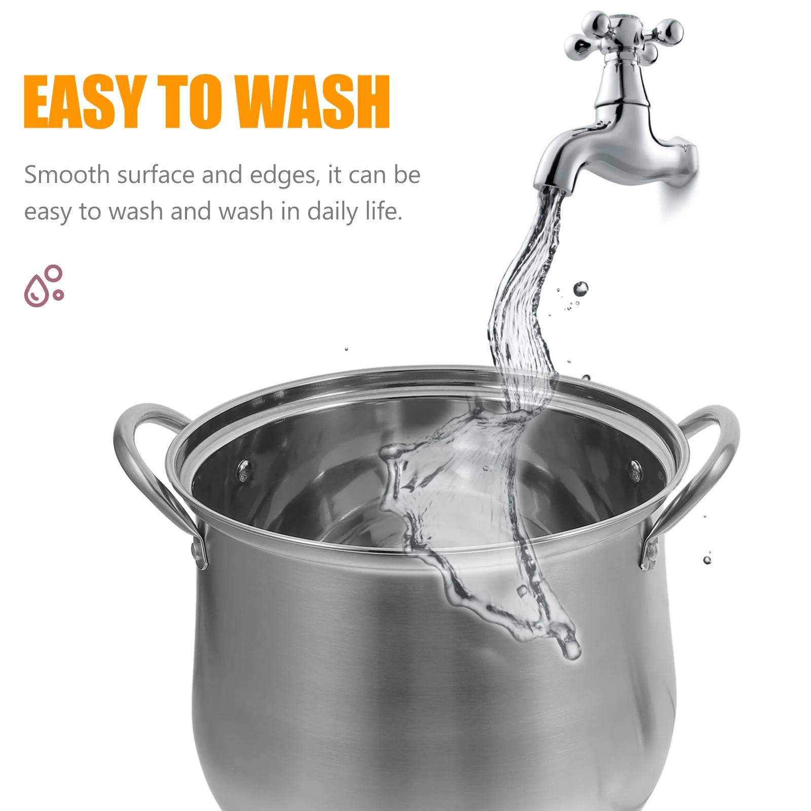 

High Waist Soup Pot Pots Multifunctional Cooking Stew Stainless Steel Cookware Stock Kitchen