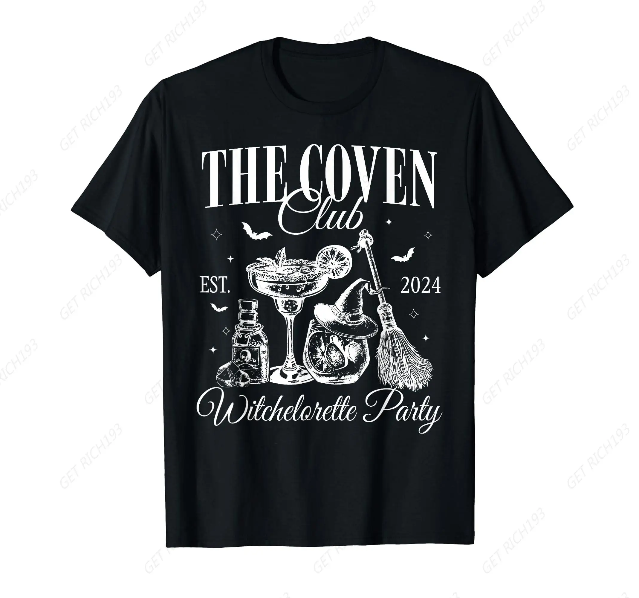 

The Coven Club Witch Bachelorette 2024 Gothic Halloween T-Shirt Awesome Outfits For Witch Y2k Lovers