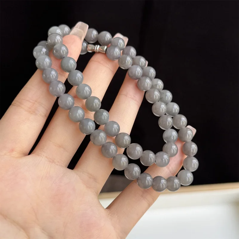 

Цинхай материал снизу натуральный фиолетовый нефрит Хэтянь ожерелье цепочка на ключицу