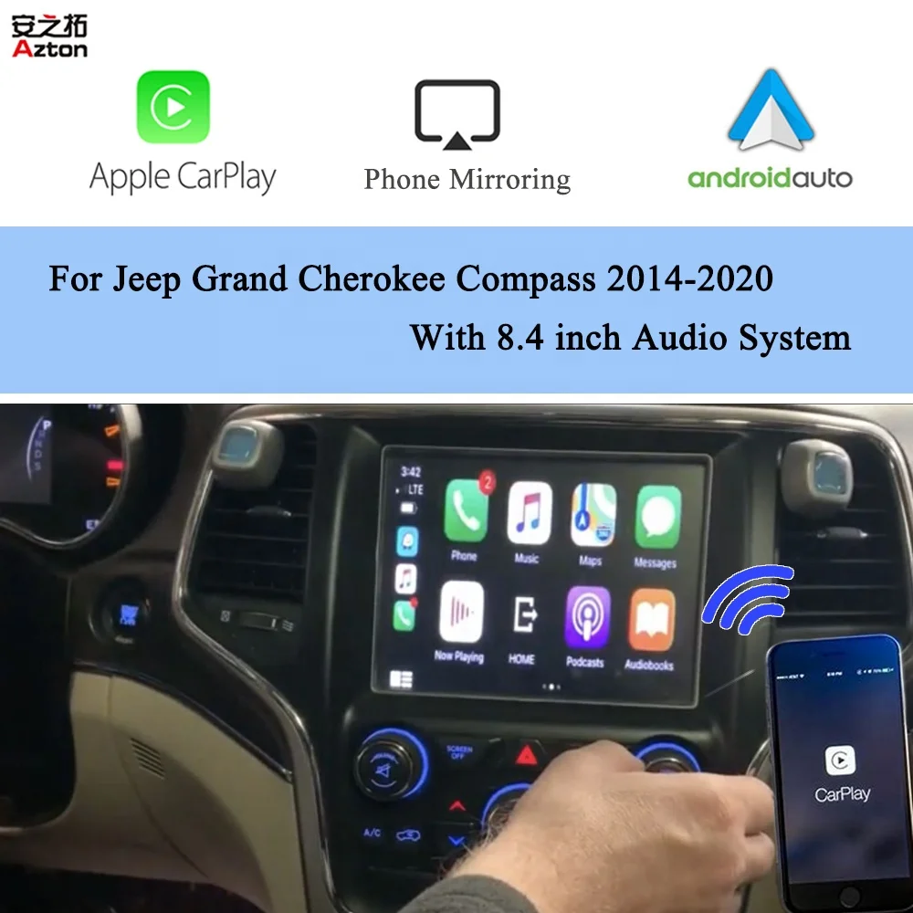 Car Radio Upgrade IOS CarPlay Video Interface for Jeep Cherokee /Grand Cherokee Uconnect 8.4