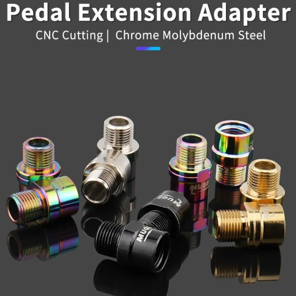 

1 Pair Alloy Pedal Extender 9/16 Wear Resistant Bike Pedal Axle Extenders Stable 16MM Bike Pedals Adapters Bolt Road Bicycle
