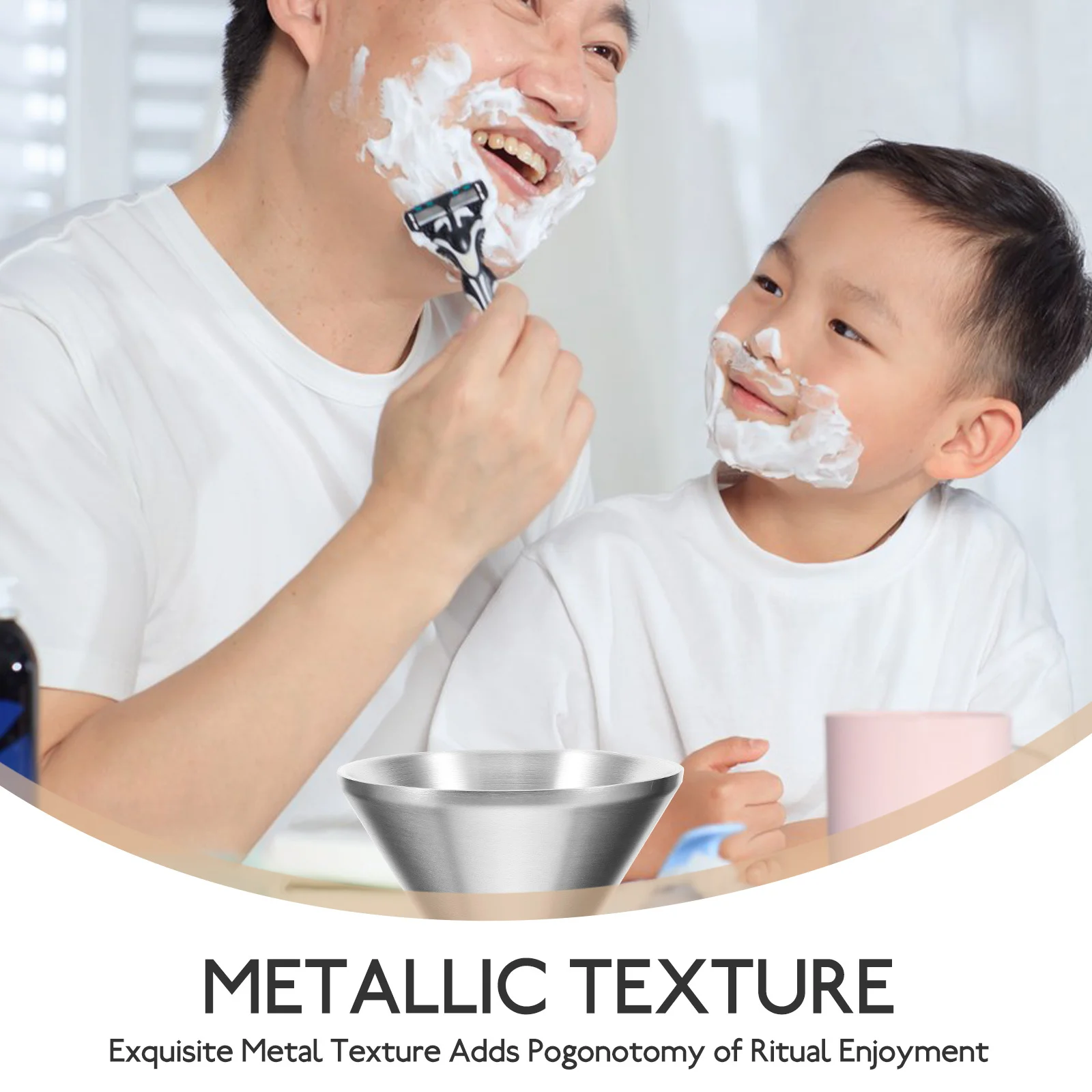 

Bowl Stainless Steel Reusable Shave Cup For Men Portable Household Shaving Mug Large Capacity Shaving Tool Beard Care Man