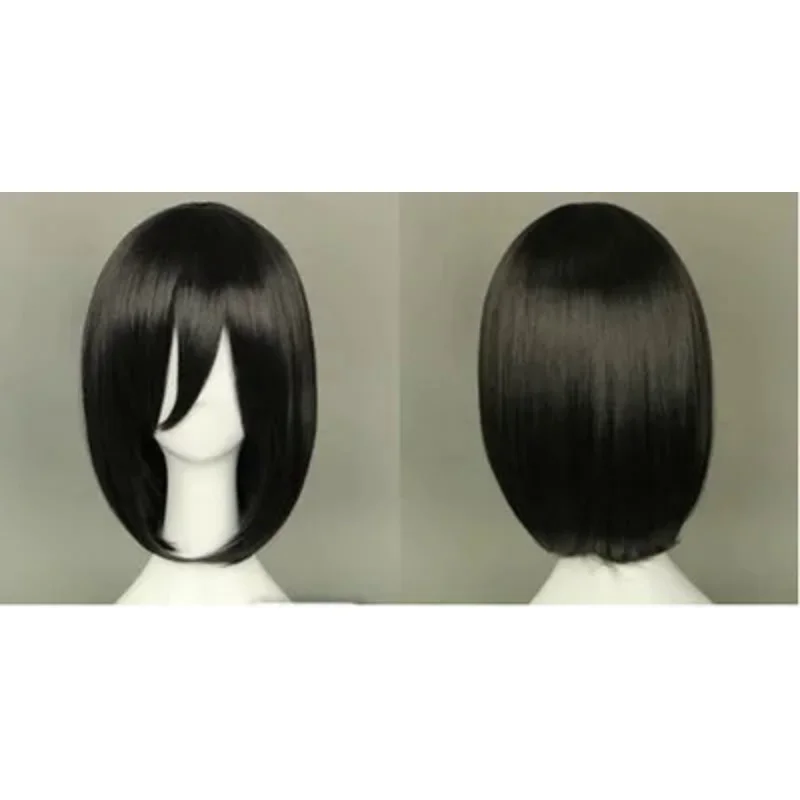 Cosxie Attack on Titan Mikasa Ackerman Short Bob Black Heat Wig Heat Resistant Synthetic Hair Cosplay Costume Wig