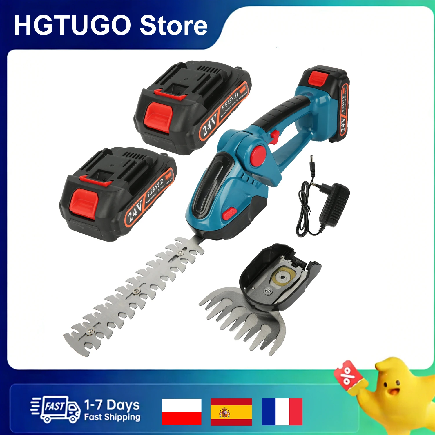 20000 U/min 2-in-1-Elektro-Heckenschere, kabellos, wiederaufladbar, Handgerät zum Entbuschen, Schneiden und Trimmen von Sträuchern, Werkzeug für Makita-Batter