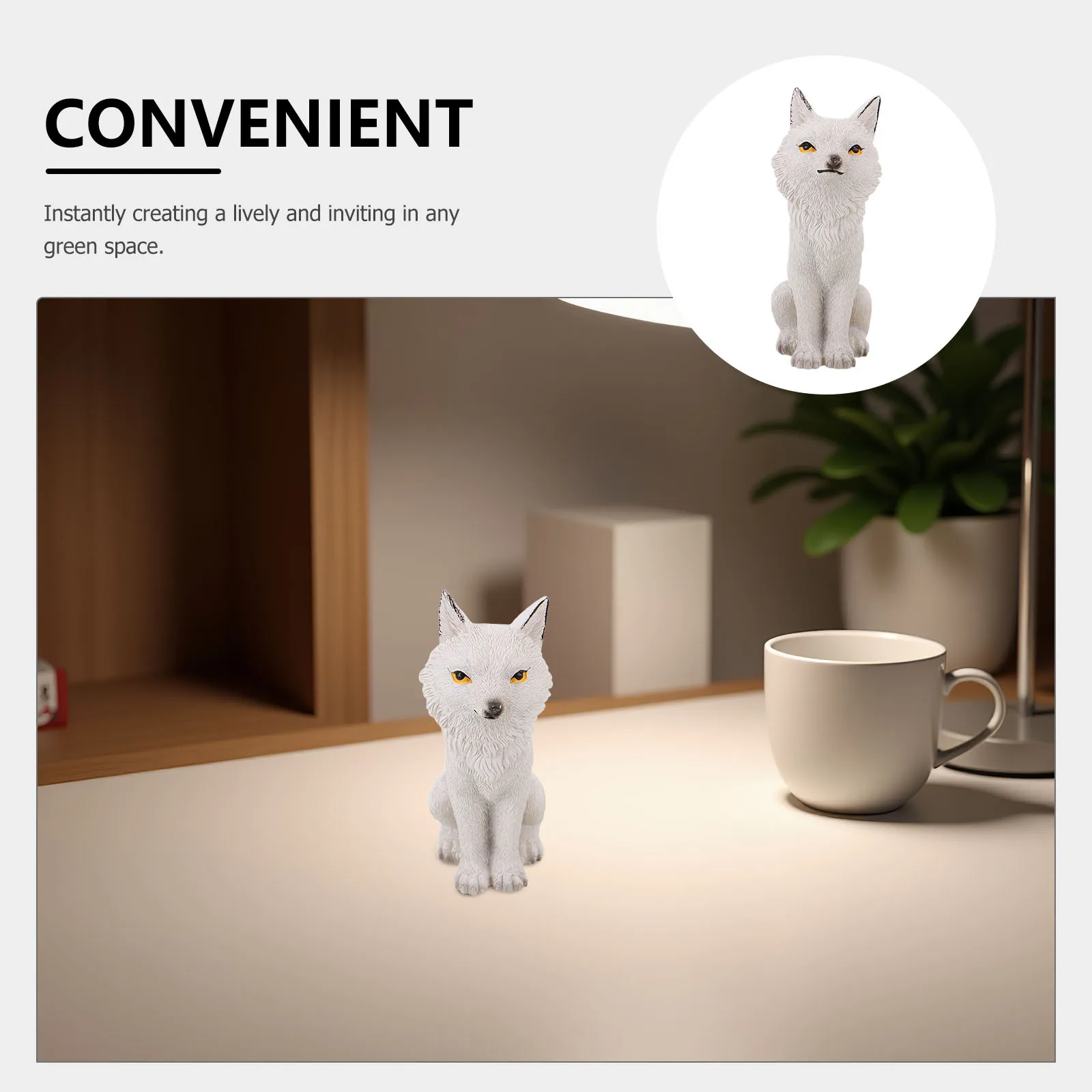 تمثال ثعلب صغير من الراتنج تمثال صغير نابض بالحياة لحديقة وعاء نبات بونساي حديقة خرافية منظر طبيعي ديكور مشهد صغير خارجي