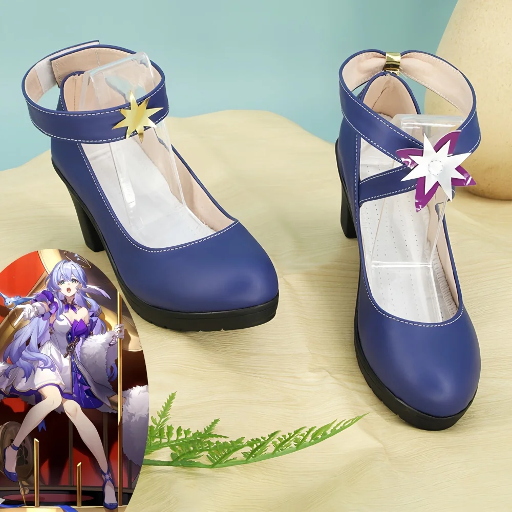 

Honkai Star Rail Robin Shoes Cosplay Costume Prop Game Anime Party Accessories Hallowen Role Play Blue High Heels