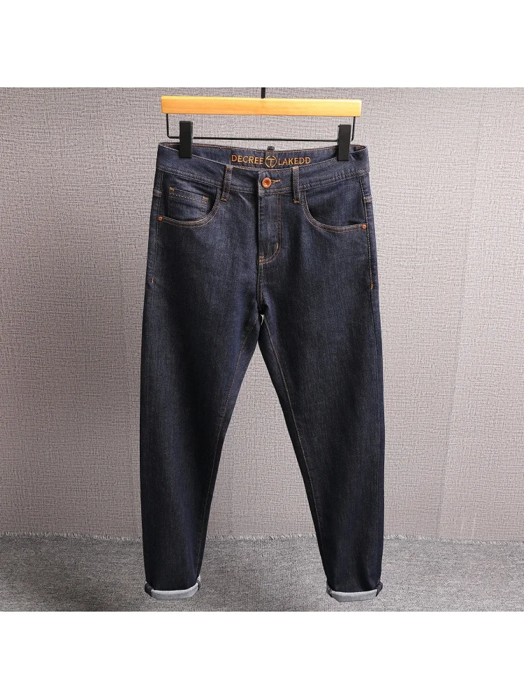 ファッション シンプル 高級感 ソリッドカラー ジーンズ メンズ ソリッドカラー トレンド カジュアル ストレッチ ストレートレッグパンツ