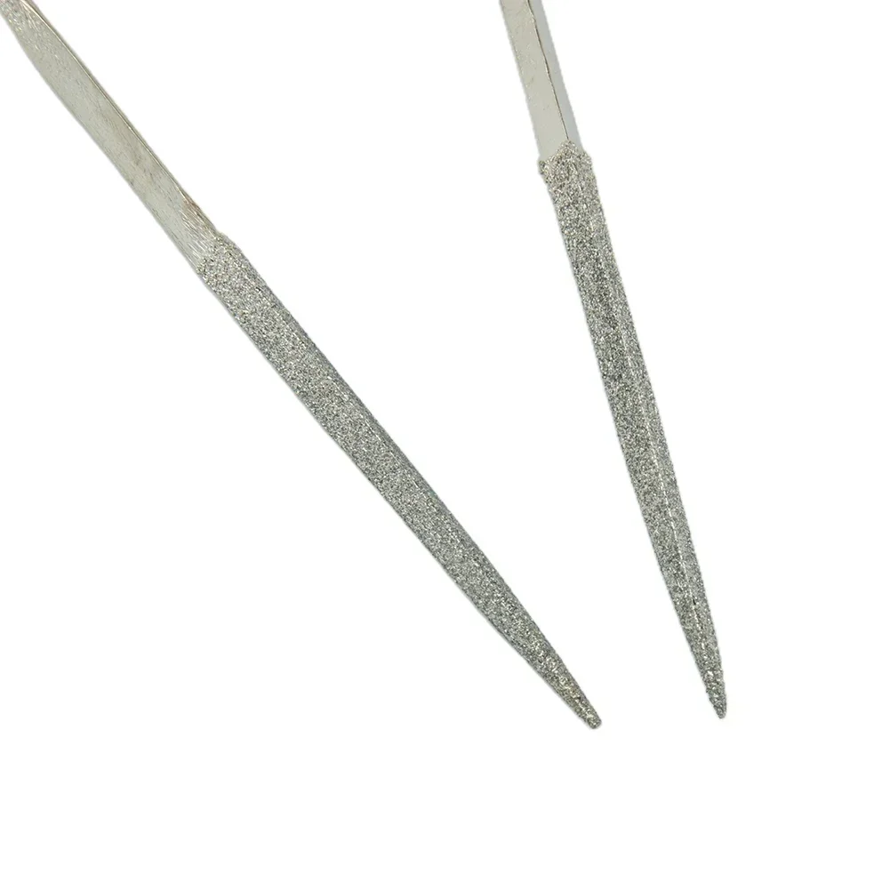 Wood Plastic Diamond Files Hand Tools Diamond Plastic Silver + Red Steel Triangular For Reach Areas On Steel Replaceable
