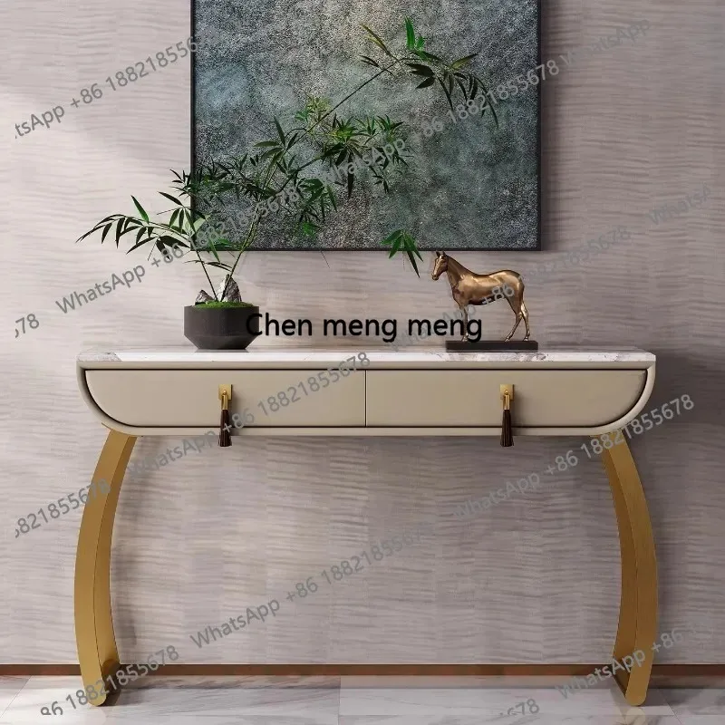 

Light luxury entrance cabinet living room, high-end, fashionable marble, entrance table