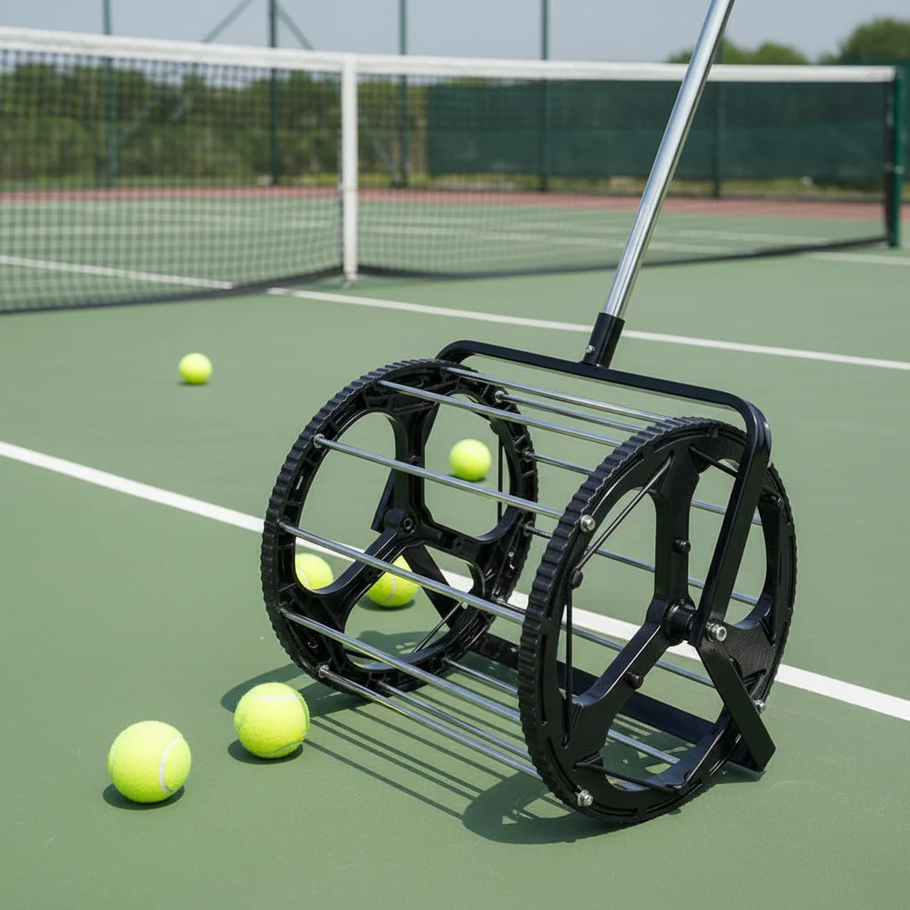 

Портативная корзина для сбора теннисных и пиклбольных мячей, тренажер для тренировок с несколькими мячами, с пластиковыми элементами, для тренеров по теннису и оборудования для пиклбола