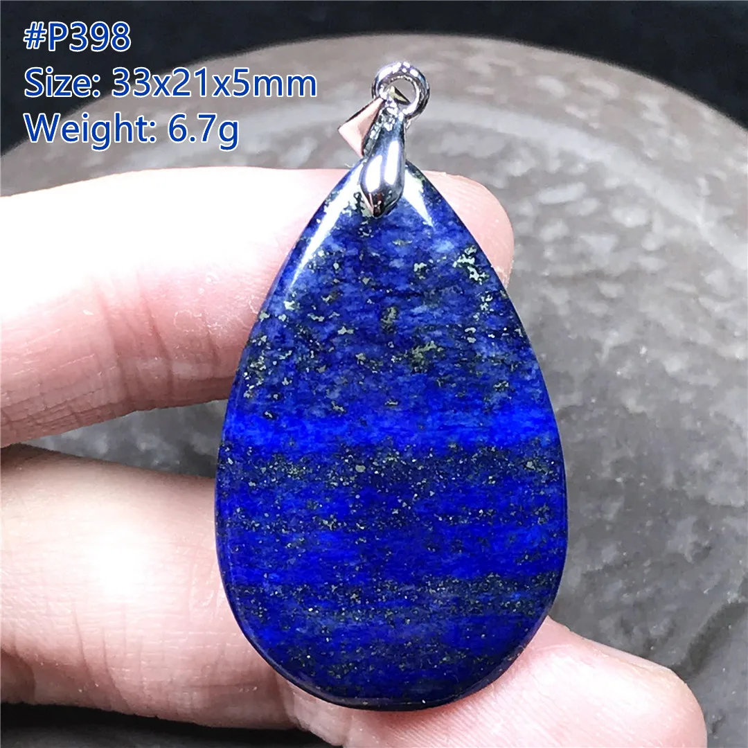 Natural Lapis Lazuli Necklace Pendant For Women Men Wealth Gift Stone Royal Blue Beads Crystal Silver Gemstone Jewelry AAAAA