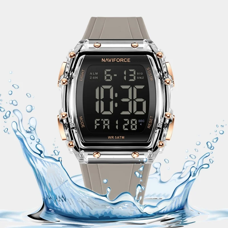 

2025 NAVIFROCE Male Clock Man LCD Display Wristwatches Men Watches Luminous Military Sport Waterproof Quartz Relogio Masculino