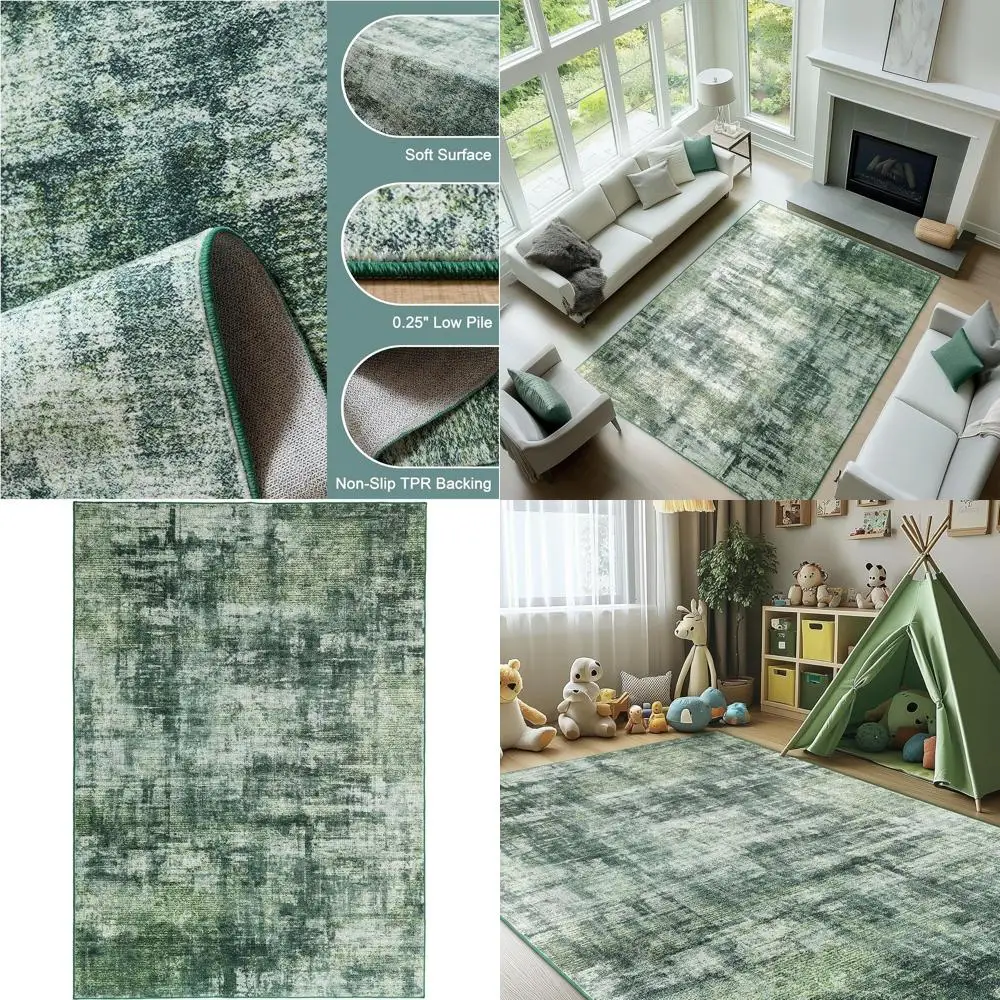 

Моющийся абстрактный ковер 5x7 для гостиной, спальни, игровой комнаты и домашнего декора