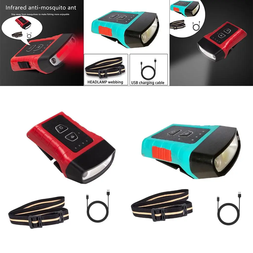 Farol recarregável, led brilhante, leve, portátil, à prova d'água, sensor de luz, chapéu, luz para pesca, caminhadas, corrida