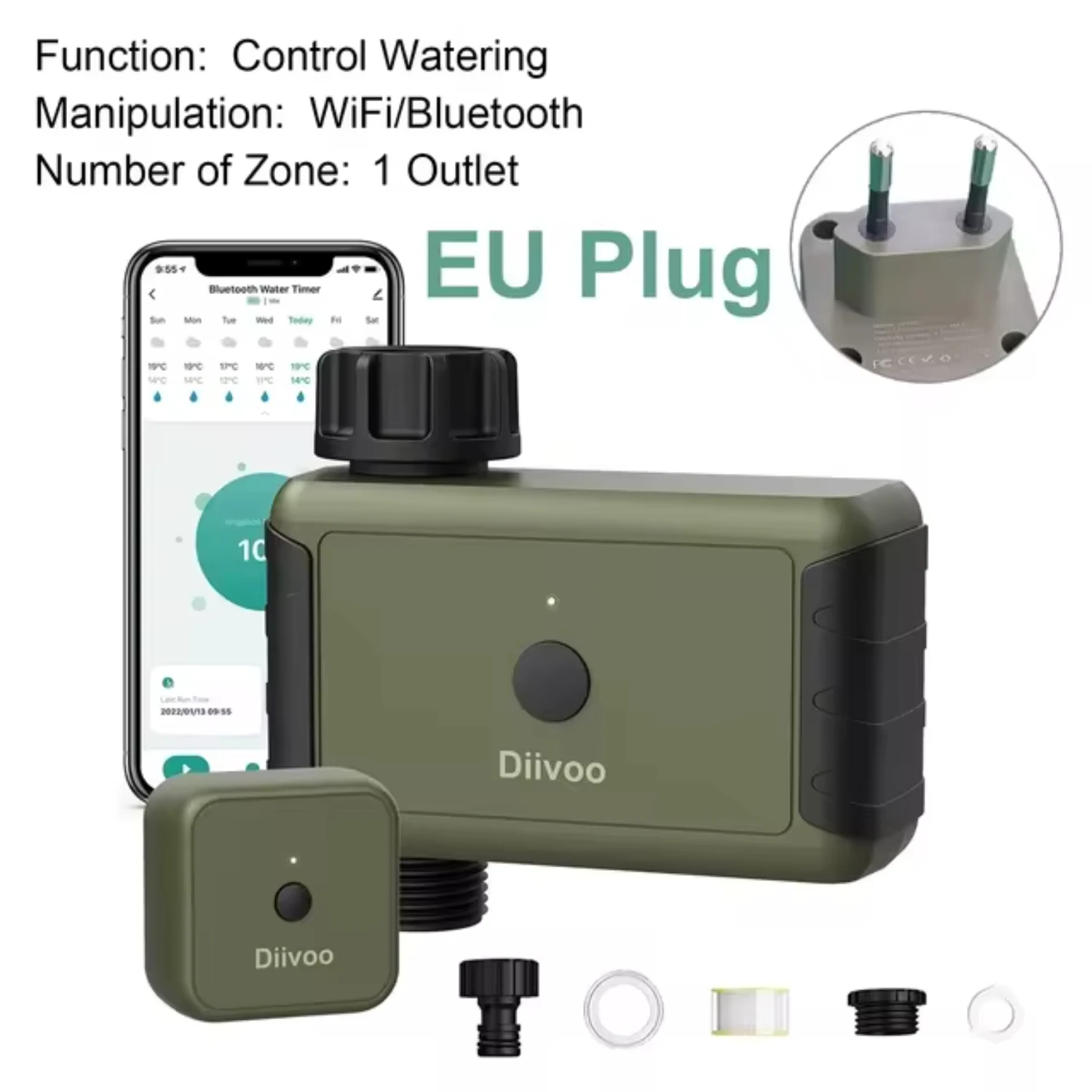 Intelligent Smart Automatic Water Timer  Garden, Digital Irrigation Machine with 1/2/3 Zones, Outdoor Use to Save Water & Tim