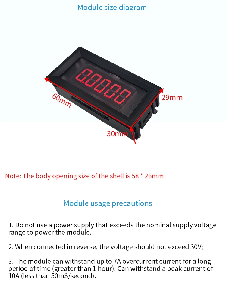 

5-битный высокоточный измеритель миллиамперного тока с цифровым дисплеем постоянного тока с точным положительным и отрицательным автоматическим диапазоном 0-70 мА-3 А