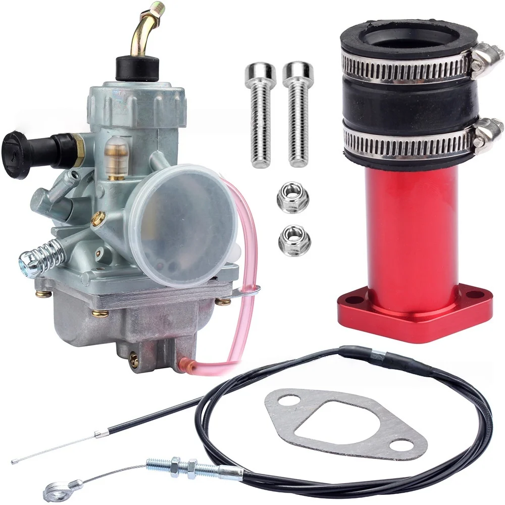 

Motorcycle Carburetor Intake Manifold Throttle Cable Kit for 212cc GX200 PWK24 YAMAHA VM24 DT125 DT175 RX125 Dirt Bike Go Karts