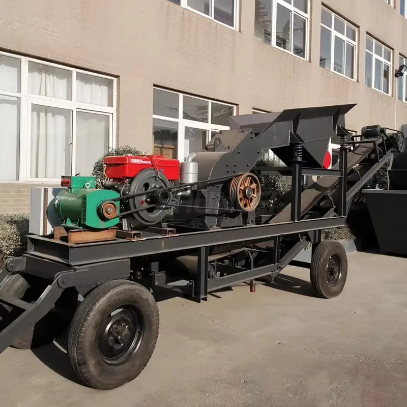 Portable Small Limestone Rock Stone Crushing Machine PC600x800 Mobile Hammer Crusher with Screen Factory Direct Sale