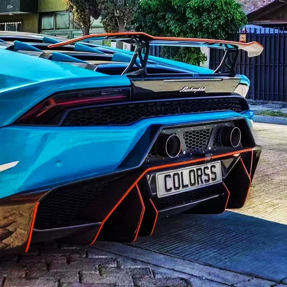 لامبورغيني هوراكان LP610 LP580 بوديكيت سيارة ألياف الكربون الحقيقية الخلفي غطاء صندوق السيارة أجنحة سبويلر ضبط السيارة الخارجي اكسسوارات