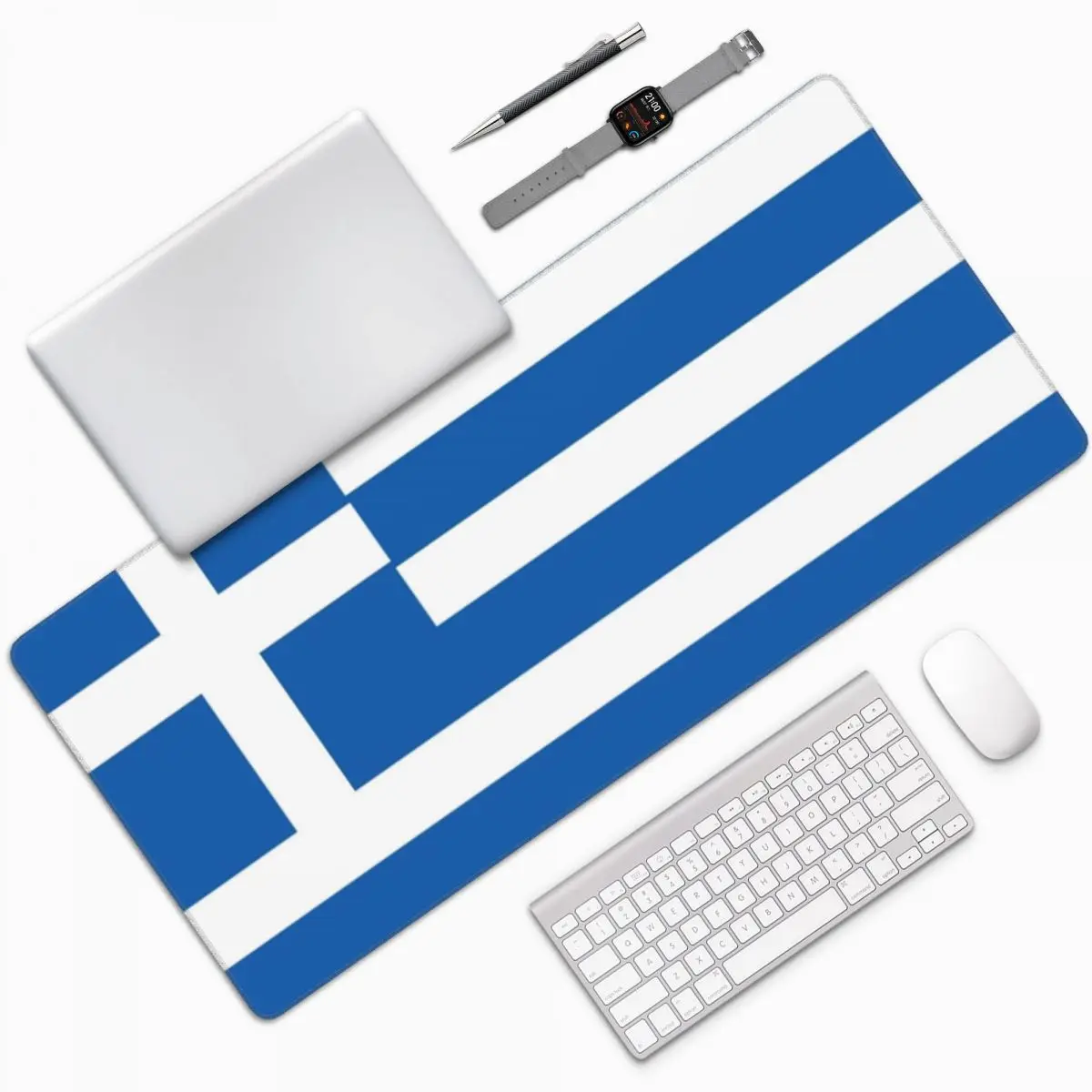 Greek Flag National Flag Of Greece Large Mouse Pad Computer Keyboard Mouse Mat Gaming PC Laptop Desk Mat Office Table Mats