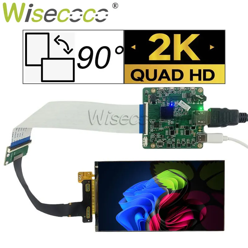 Wisecoco 6 pollici 2K 2560x1440 modulo schermo LCD Raspberry Pi laptop PC Display LCD scheda Driver orizzontale