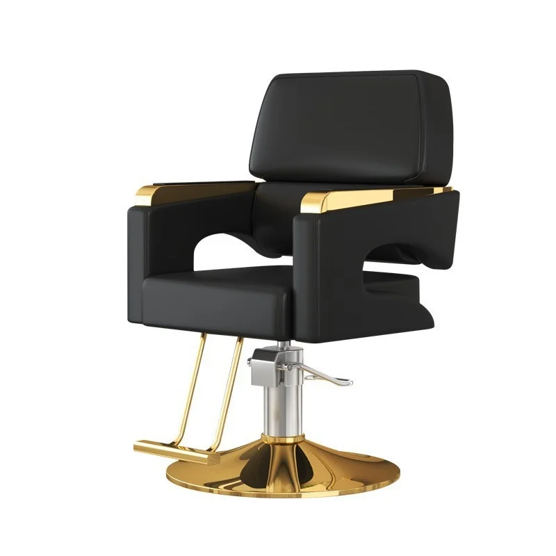 #Black Knight Salon Chair Swivel & Height Adjustable Multi-Color Options Minimalist Stainless Steel Round Base Barber Chair