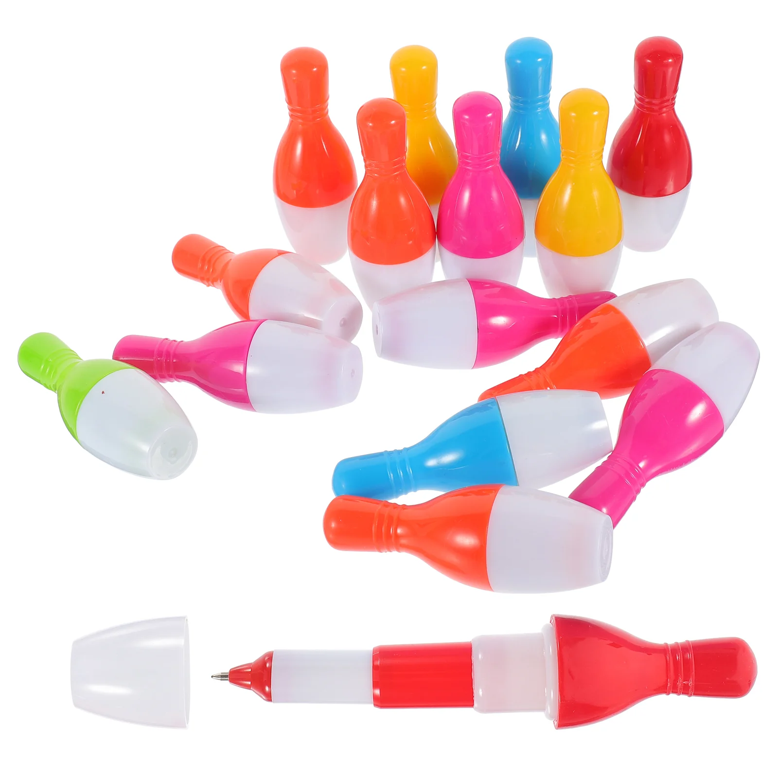 

15 Pcs Ballpoint Pens Fountain Creative Signing Colorful Bowling Shaped Writing Student Stationery Supplies