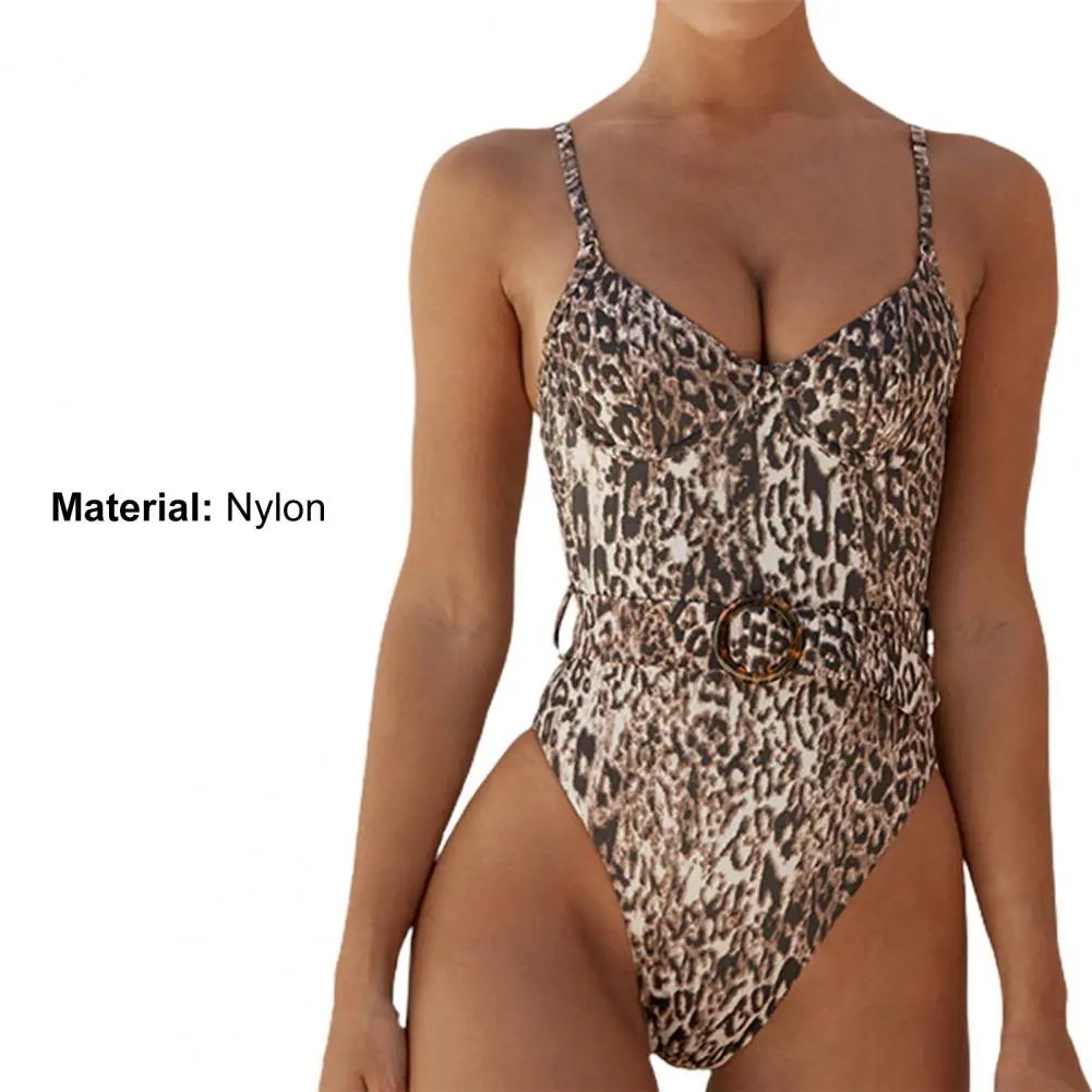 Costume da bagno Monokini Push-Up senza fili con cinturino regolabile leopardo Bikini da donna per spiaggia 2022 новинка