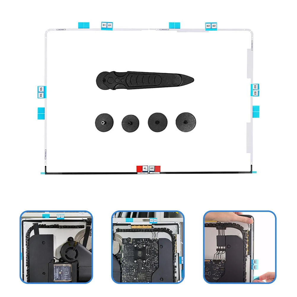 1Set LCD Panel Adhesive Tape Replacement Sticker Set with Opening Wheel Tool for Accurate LCD Screen Repair Compatible A1419