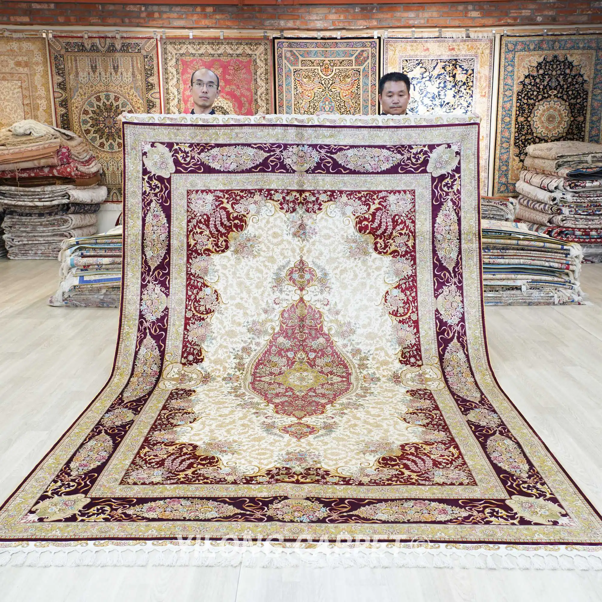 2x3m Handknotted Silk Rug Home Decor Living Room Oriental Indoor Carpet (TJ403A)