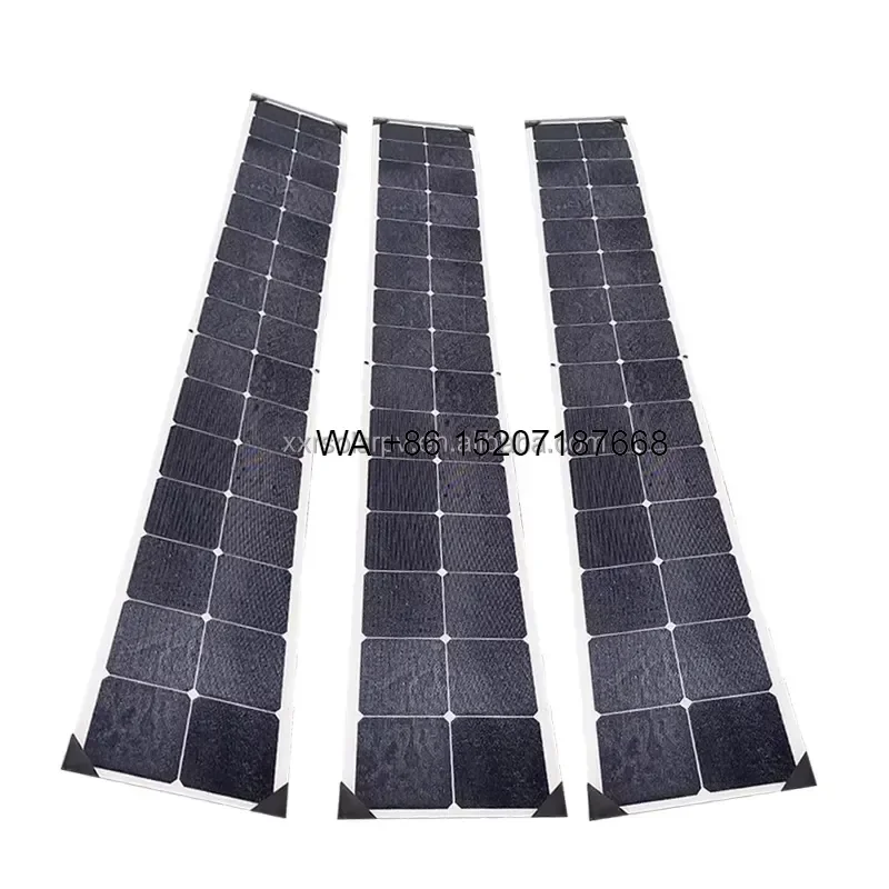 Wmwmnu OEM 12V 60W Flexible Solar Panel N IBC for Sunpower 1540x180x3mm IP67 for Drones Ultra Thin Lightweight ETFE PV