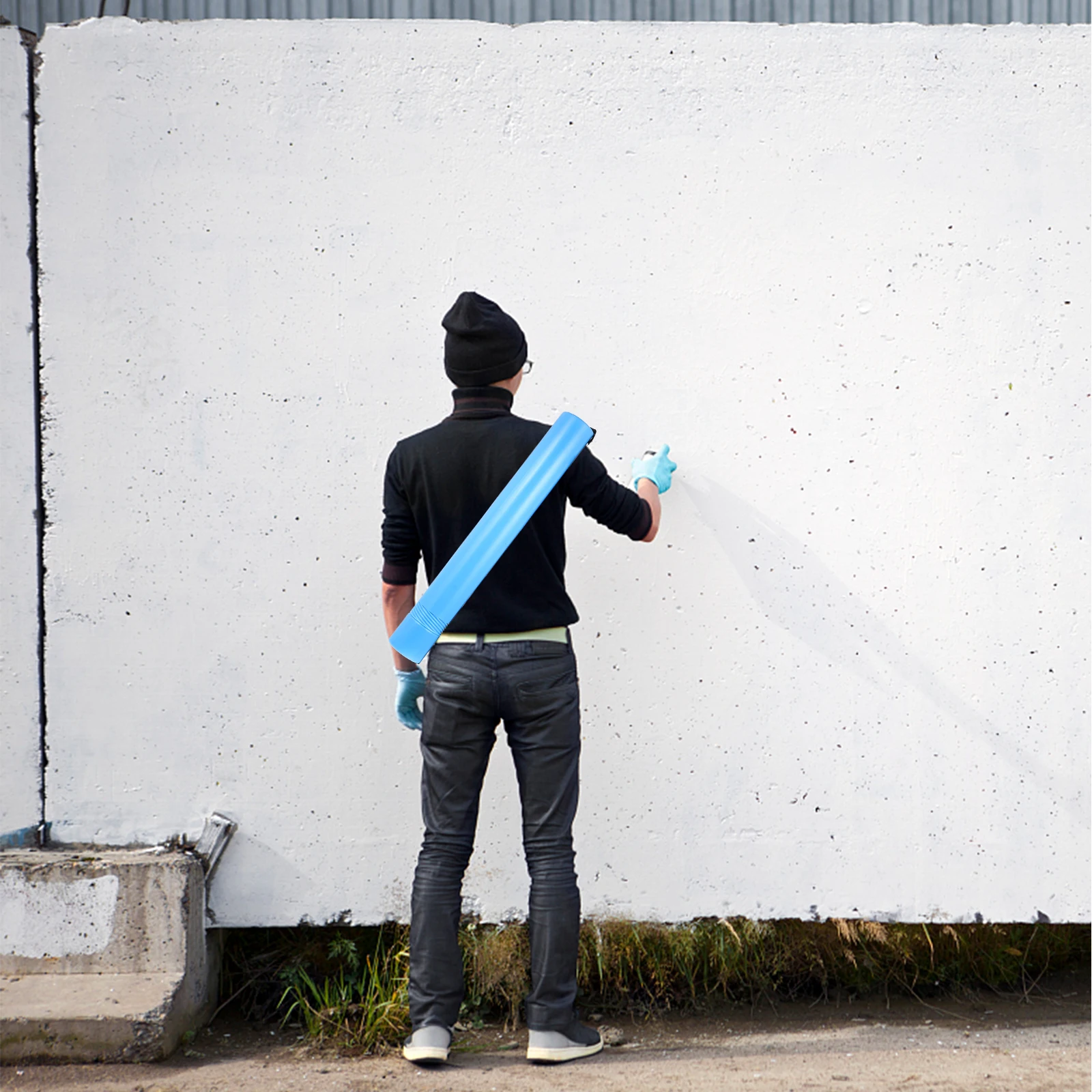 Tubes de stockage de documents télescopiques extensibles en plastique, 2 pièces, sangle d'épaule réglable, protection des affiches, plans, dessins, œuvres d'art