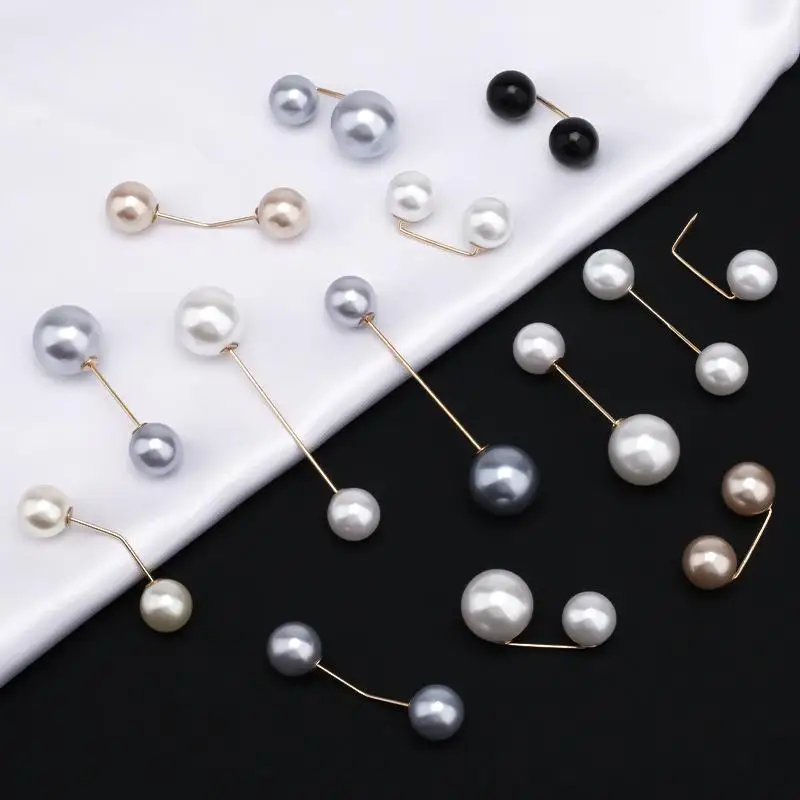 5 Stück Perlen-Broschen-Pins, Pullover-Schal-Clips, Kunstperlen-Strass-Kragen-Sicherheitsnadeln für Damen- und Mädchenkleidung, Kleider-Accessoires – Detail 3