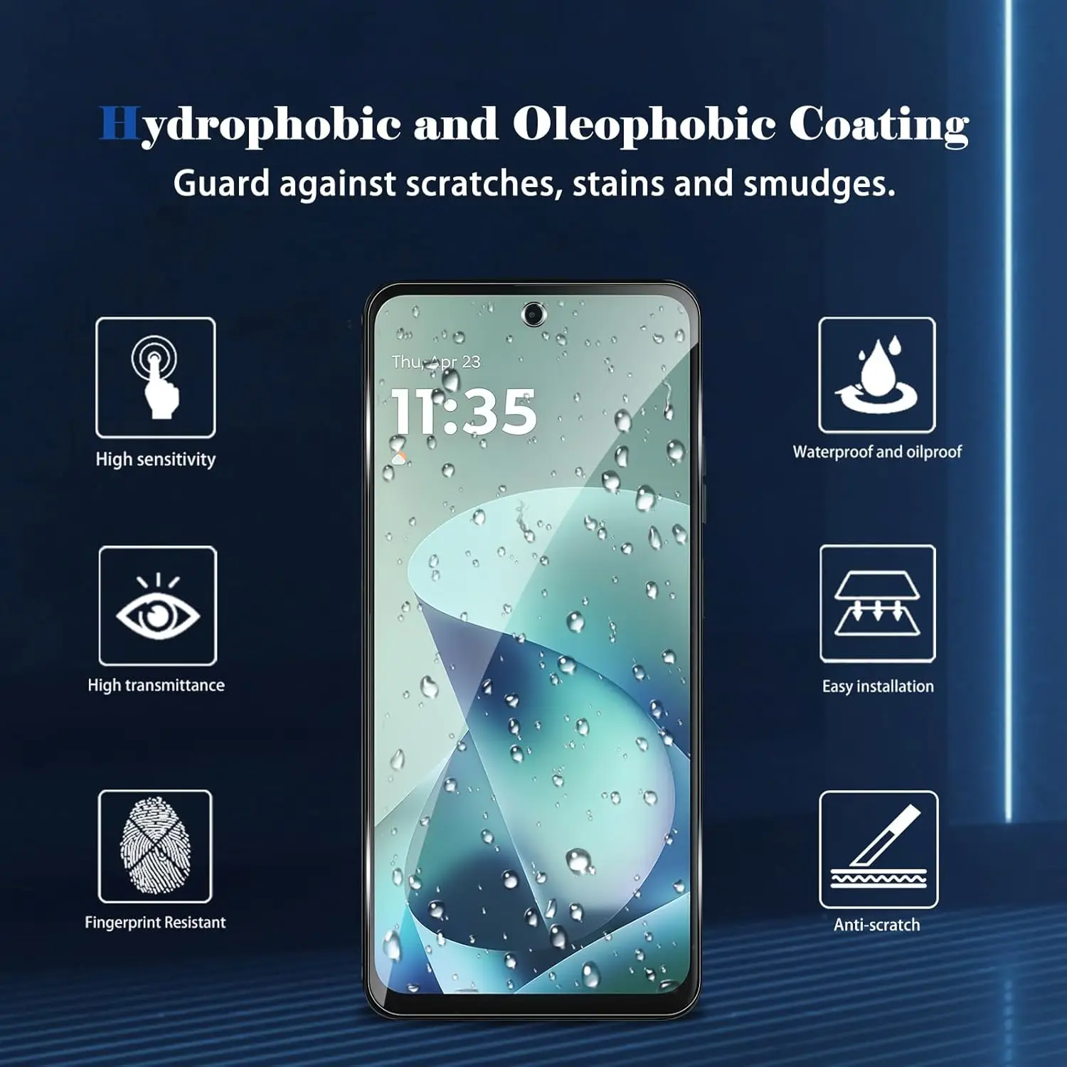 Displayschutzfolie für Motorola Moto G57 Power 6,72 Zoll, gehärtetes Glas, HD 9H, transparent, klar, kratzfest, freundlich – Detail 5