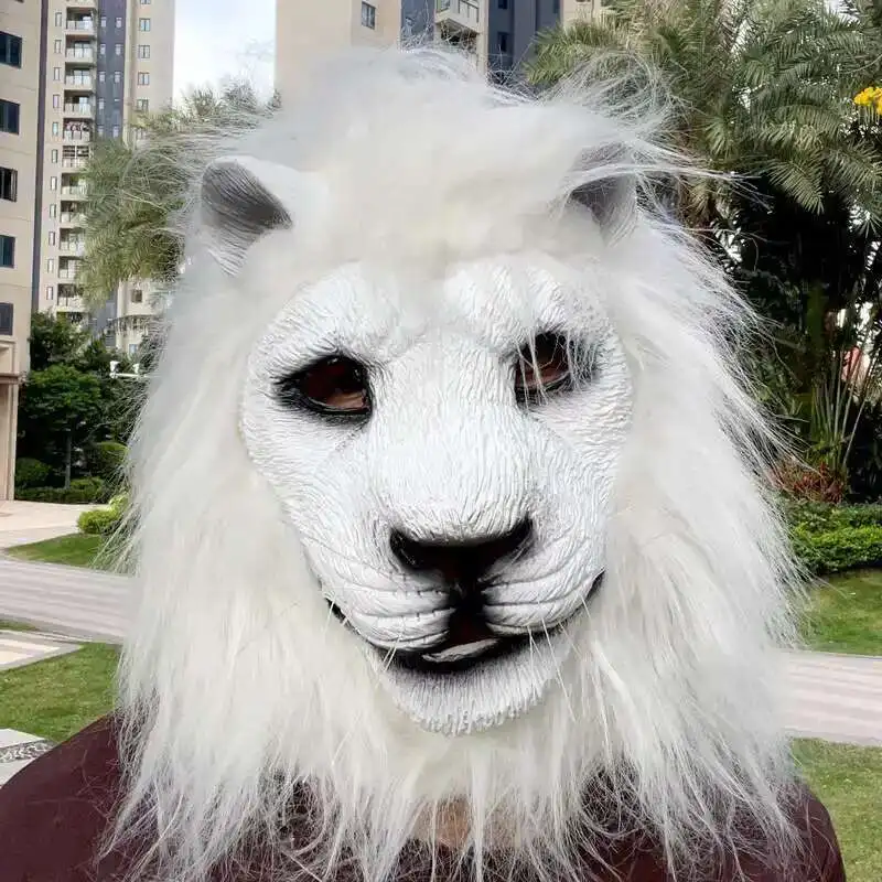جديد أفخم الأسد قناع هالوين اللاتكس الحيوان سماعة تأثيري الكرة عيد الحب مضحك الدعامة