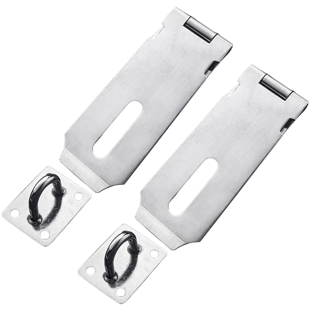 

2Pcs Door Hasp Latches Stainless Steel Sturdy Lock Latch Lock for Home Garage Cabinet Anti-Theft Padlock Hasp Latch